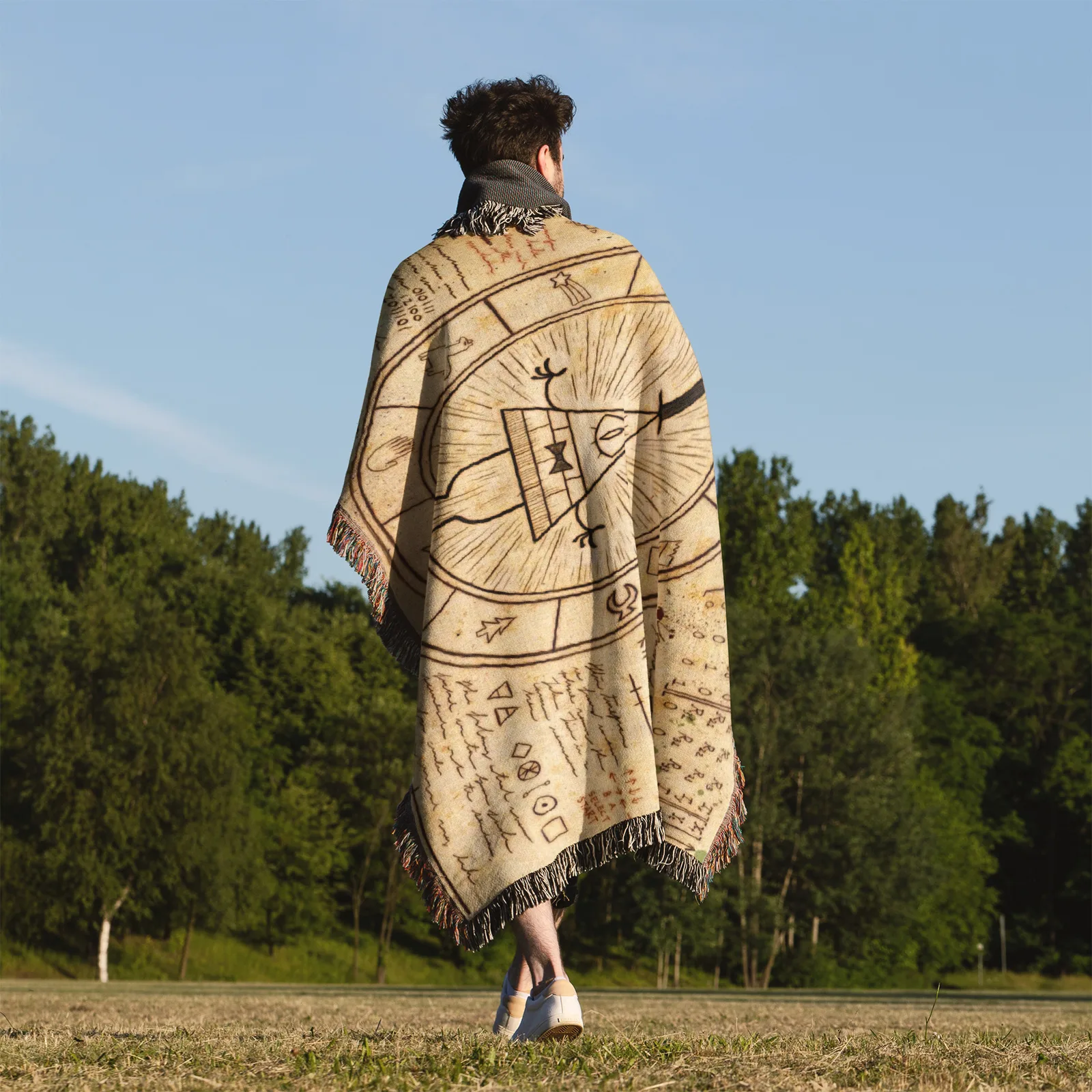 Bill Cipher's Symbols Woven Tapestry Throw Blanket – Mysterious Wall Rug, Unique Room Decor, Collectible Accent - Image 5