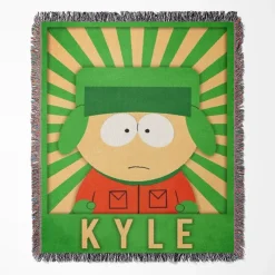 South Park Kyle Broflovski woven tapestry throw blanket, featuring stylish wall art and cozy room decor, perfect for collectors and fans of the show.