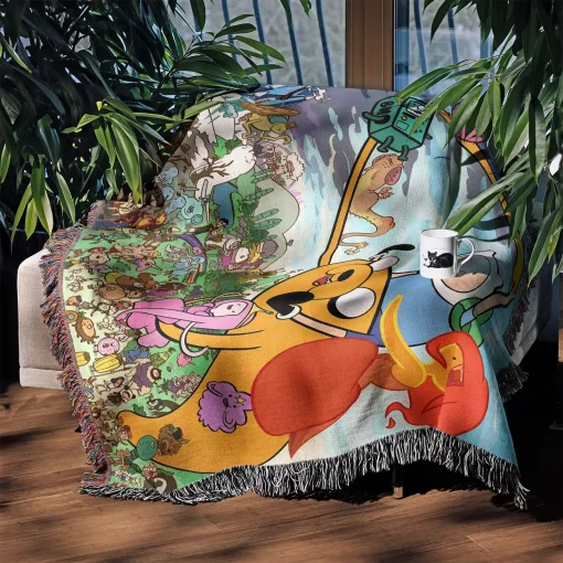 Adventure Cartoon Woven Tapestry Throw Blanket – Vibrant Wall Art, Cool Room Decor, Gift for Fans - Image 4