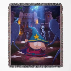 South Park woven tapestry throw blanket, featuring colorful wall rug design and bright room decor, making it a great gift for South Park fans.