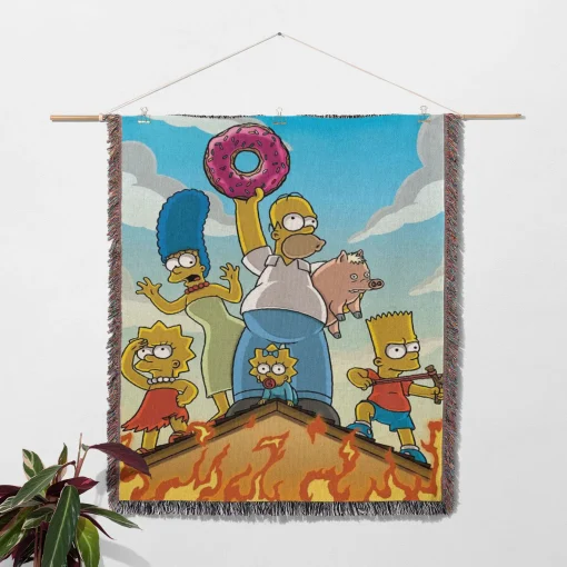 Simpson Woven Tapestry Throw Blanket – Vintage Wall Art, Unique Room Decor, Collectible Merch - Image 2