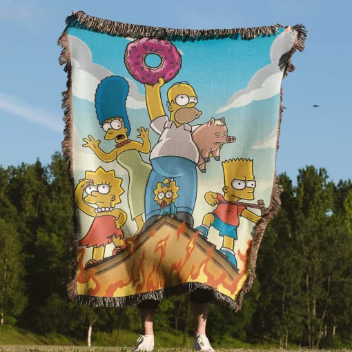 Simpson Woven Tapestry Throw Blanket – Vintage Wall Art, Unique Room Decor, Collectible Merch - Image 4