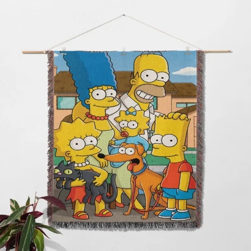 Simpson Woven Tapestry Throw Blanket – Stylish Wall Rug, Bright Home Decor, Gift for Fans - Image 2