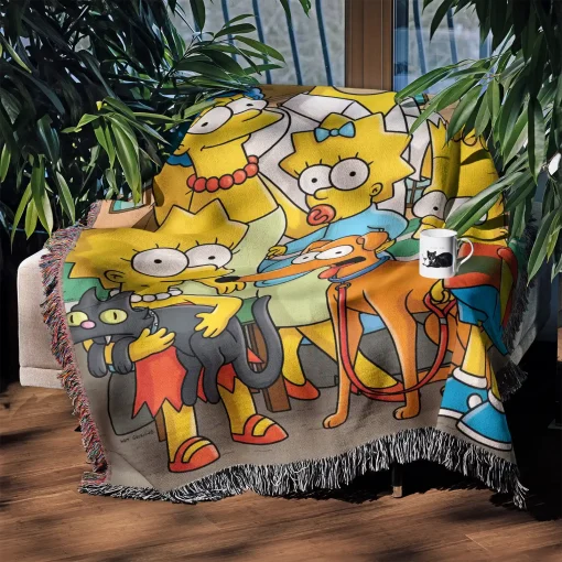 Simpson Woven Tapestry Throw Blanket – Stylish Wall Rug, Bright Home Decor, Gift for Fans - Image 3