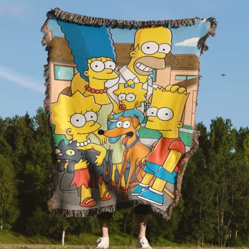 Simpson Woven Tapestry Throw Blanket – Stylish Wall Rug, Bright Home Decor, Gift for Fans - Image 4