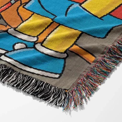 Simpson Woven Tapestry Throw Blanket – Stylish Wall Rug, Bright Home Decor, Gift for Fans - Image 6
