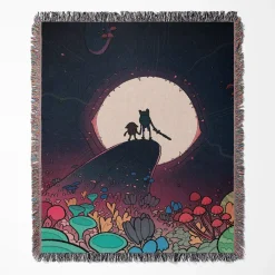Adventure Time woven tapestry throw blanket, featuring stylish wall rug design and unique home decor, making it the perfect gift for Adventure Time fans.