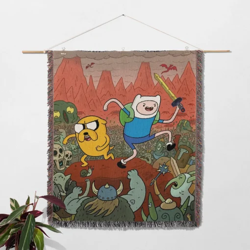 Adventure Cartoon Woven Tapestry Throw Blanket – Fun Wall Art, Cozy Room Accent, Collectible Home Decor - Image 2