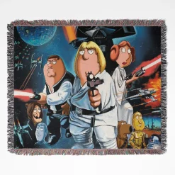 Family Guy woven tapestry throw blanket, offering cool room decor and home decor, making it a perfect gift for Family Guy fans.