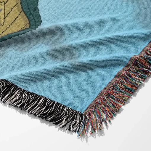 Family Cartoon Woven Tapestry Throw Blanket – Minimalist Room Decor, Cozy Home Accent, Great Gift - Image 6