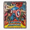 Captain America Comic Cover woven tapestry throw blanket, designed with a retro wall rug and fun room decor, making it an ideal gift for Captain America fans.