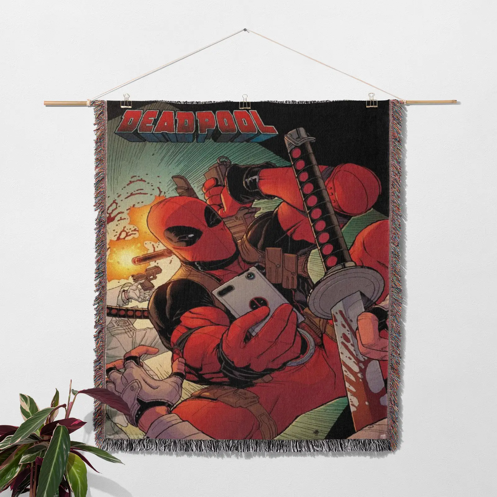 DP Comic Cover Woven Tapestry Throw Blanket – Fun Wall Rug, Cozy Room Decor, Perfect Gift - Image 2