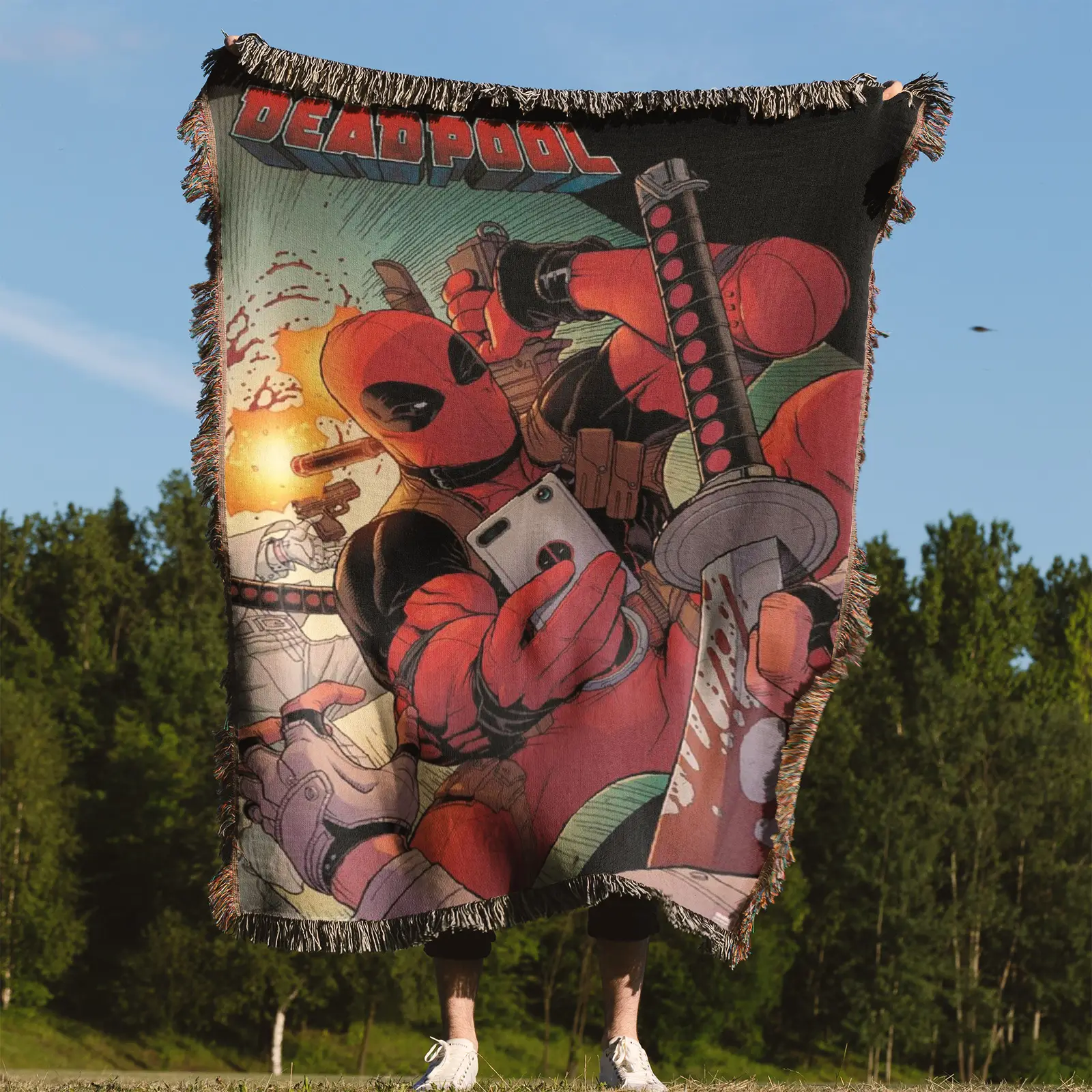 DP Comic Cover Woven Tapestry Throw Blanket – Fun Wall Rug, Cozy Room Decor, Perfect Gift - Image 4