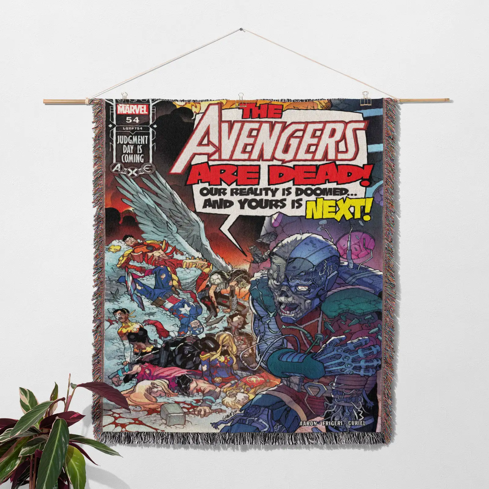 Avenger Comic Cover 2018 #54 Woven Tapestry Throw Blanket – Unique Wall Art, Bright Room Decor, Collectible Merch - Image 2