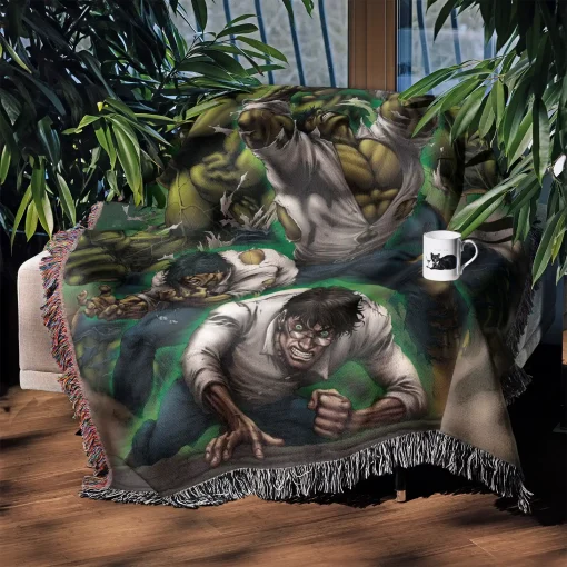 Hulk Woven Tapestry Throw Blanket – Retro Wall Rug, Cozy Room Decor, Perfect Gift - Image 3