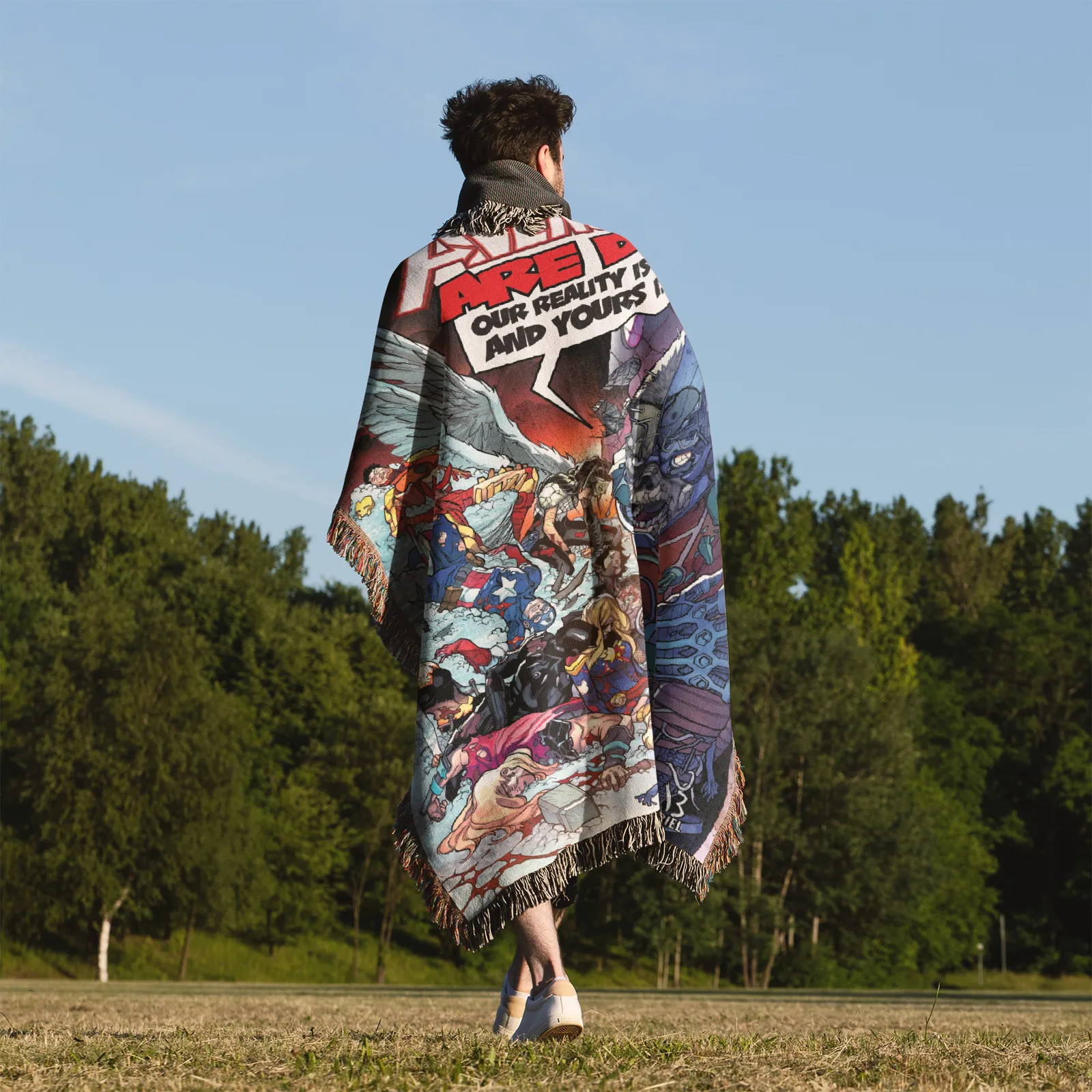 Avenger Comic Cover 2018 #54 Woven Tapestry Throw Blanket – Unique Wall Art, Bright Room Decor, Collectible Merch - Image 5