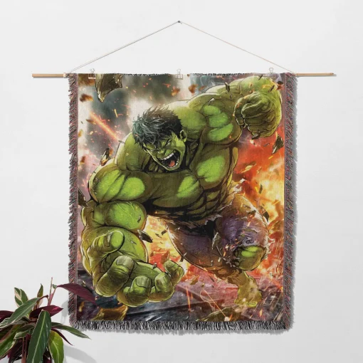 Hulk Woven Tapestry Throw Blanket – Colorful Wall Rug, Cool Room Decor, Perfect Gift - Image 2