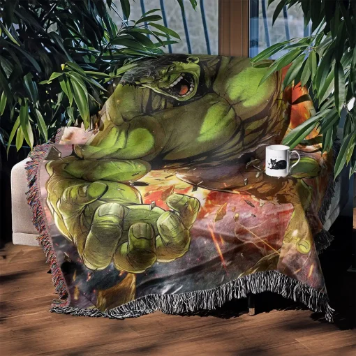 Hulk Woven Tapestry Throw Blanket – Colorful Wall Rug, Cool Room Decor, Perfect Gift - Image 3