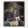 Joker woven tapestry throw blanket, featuring colorful wall art and unique room decor, ideal for collectors and fans of the iconic DC villain.