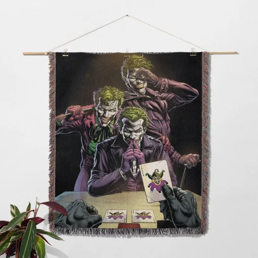 Joker Woven Tapestry Throw Blanket – Colorful Wall Art, Unique Room Decor, Collectible Merch - Image 2