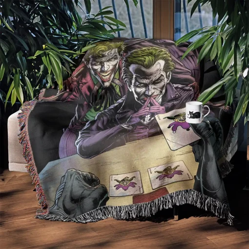 Joker Woven Tapestry Throw Blanket – Colorful Wall Art, Unique Room Decor, Collectible Merch - Image 3