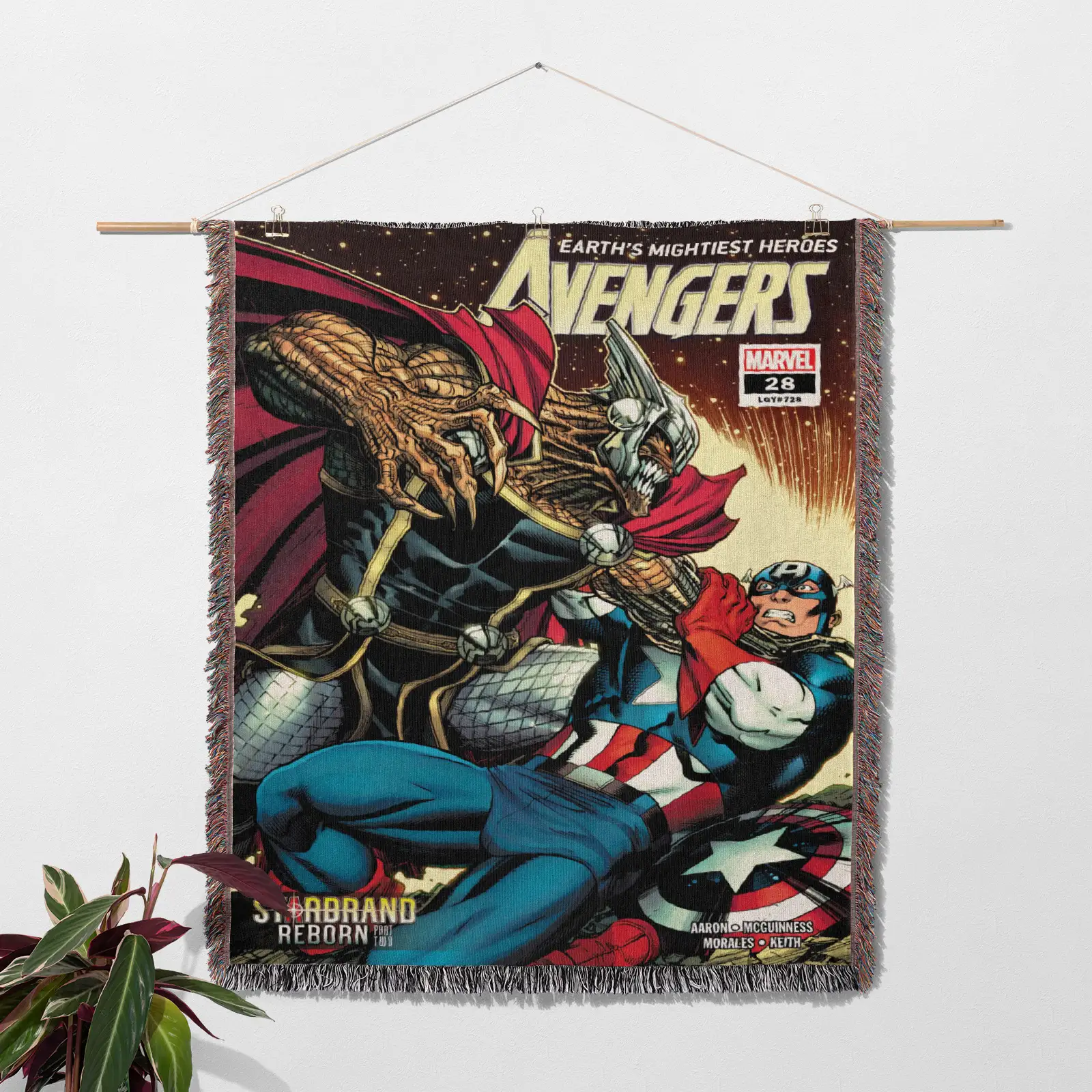 Avenger Comic Cover 2018 #28 Woven Tapestry Throw Blanket – Retro Wall Art, Cool Room Decor, Collectible Accent - Image 2