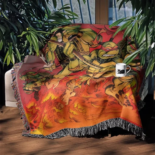 Ninja Woven Tapestry Throw Blanket – Bright Wall Rug, Unique Room Decor, Perfect Gift - Image 3