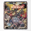 Avenger Comic Cover 2018 #64 woven tapestry throw blanket, featuring colorful wall art and cool room decor, making it an ideal collectible accent for Marvel fans.