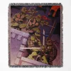 Ninja Turtles woven tapestry throw blanket, featuring colorful wall art and unique room decor, ideal for collectors and fans of the Teenage Mutant Ninja Turtles.
