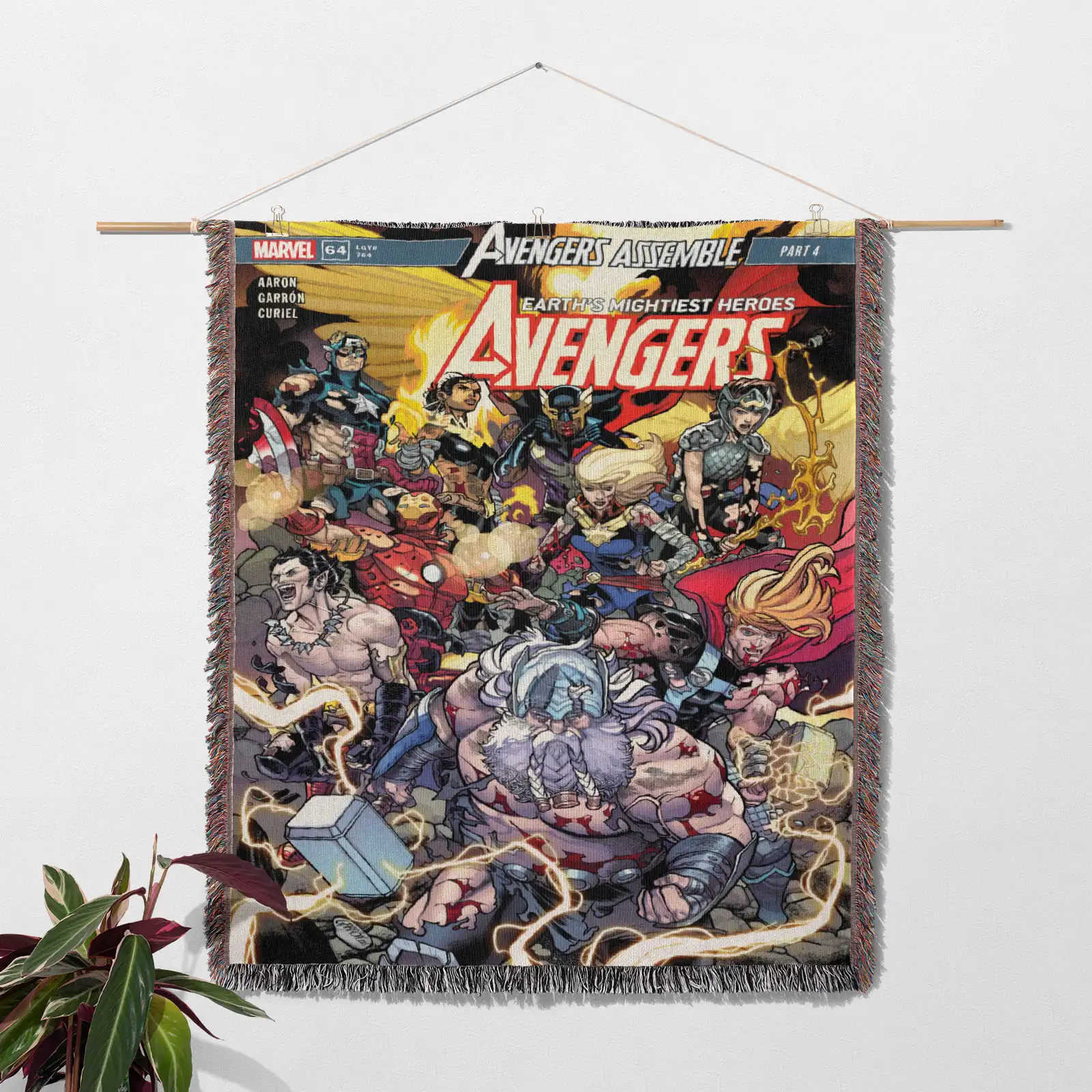 Avenger Comic Cover 2018 #64 Woven Tapestry Throw Blanket – Colorful Wall Art, Cool Room Decor, Collectible Accent - Image 2