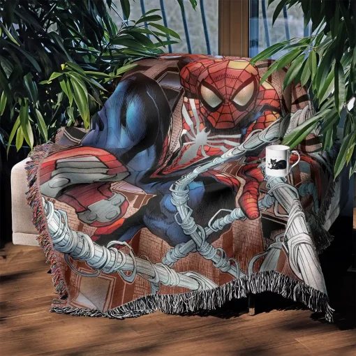Spider Woven Tapestry Throw Blanket – Bright Wall Art, Fun Room Decor, Collectible Accent - Image 3