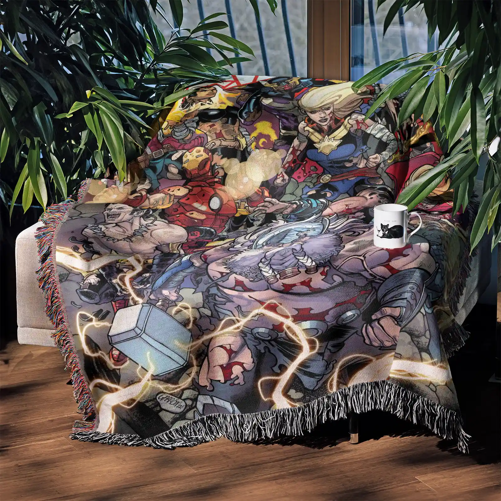 Avenger Comic Cover 2018 #64 Woven Tapestry Throw Blanket – Colorful Wall Art, Cool Room Decor, Collectible Accent - Image 3