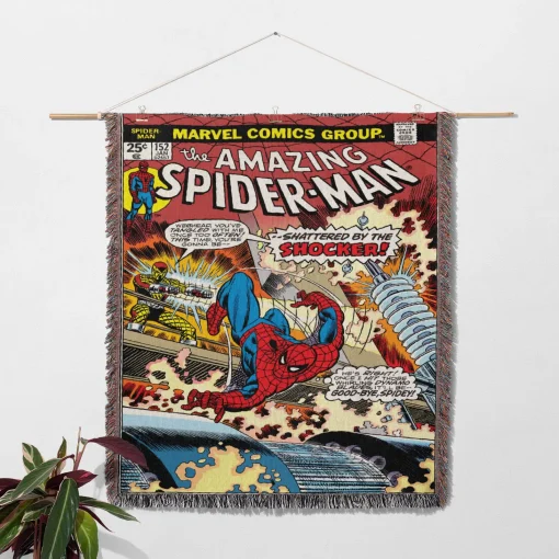 Spider Comic Cover Woven Tapestry Throw Blanket – Retro Wall Rug, Unique Room Decor, Perfect Gift - Image 2