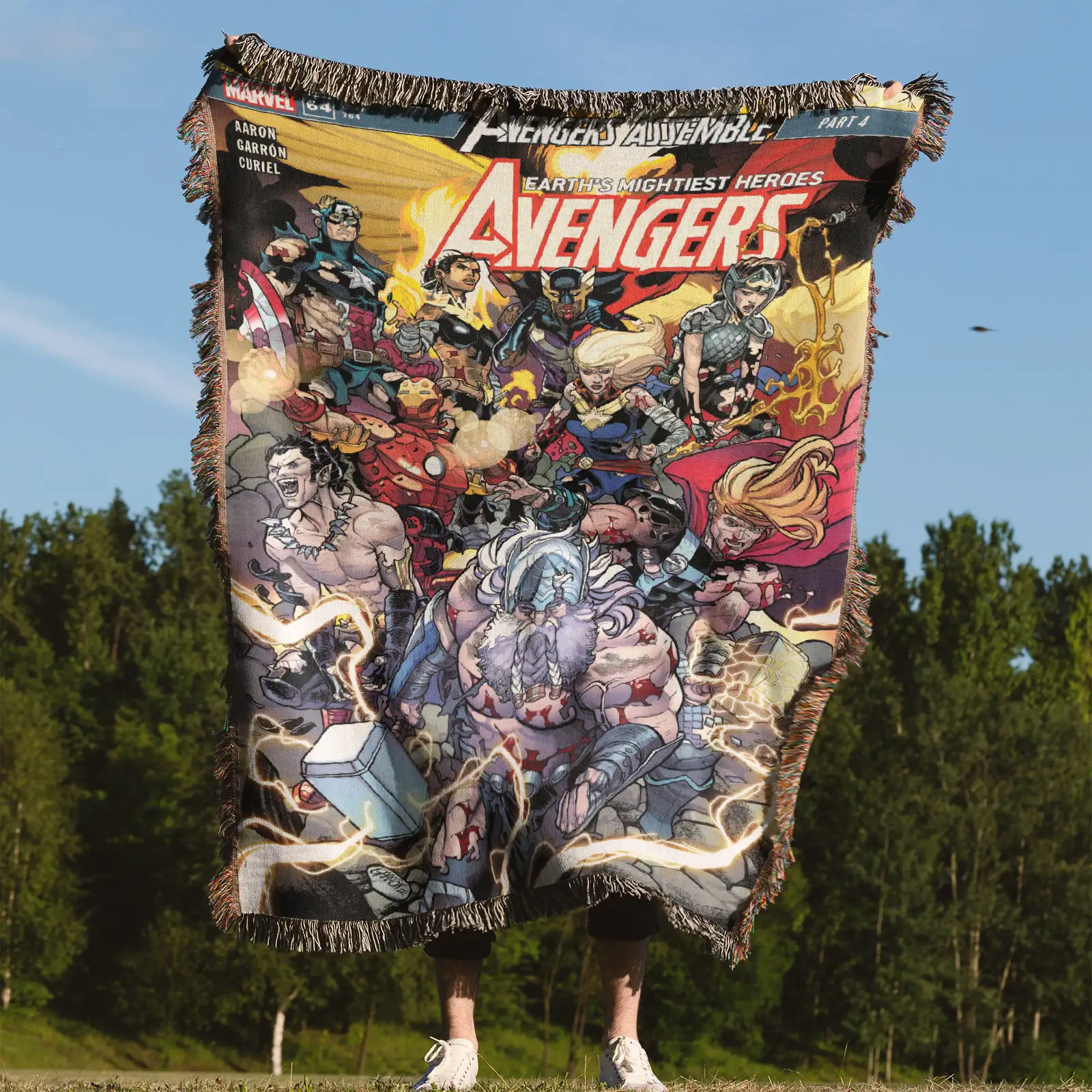 Avenger Comic Cover 2018 #64 Woven Tapestry Throw Blanket – Colorful Wall Art, Cool Room Decor, Collectible Accent - Image 4