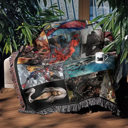 Spider Woven Tapestry Throw Blanket – Fun Wall Art, Cool Room Decor, Collectible Merch - Image 4