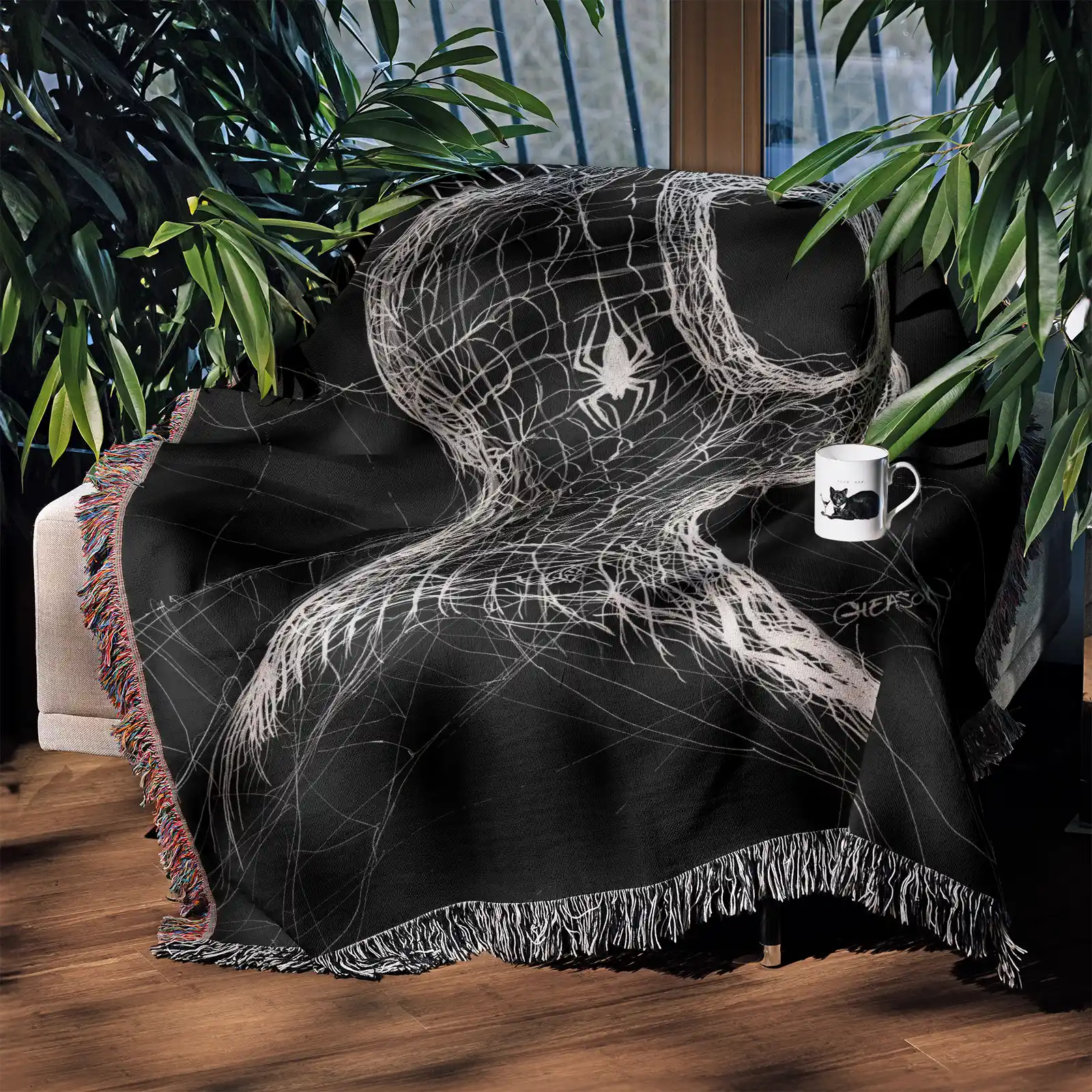 Spider Comic Cover Woven Tapestry Throw Blanket – Colorful Wall Rug, Cozy Room Decor, Perfect Gift - Image 3