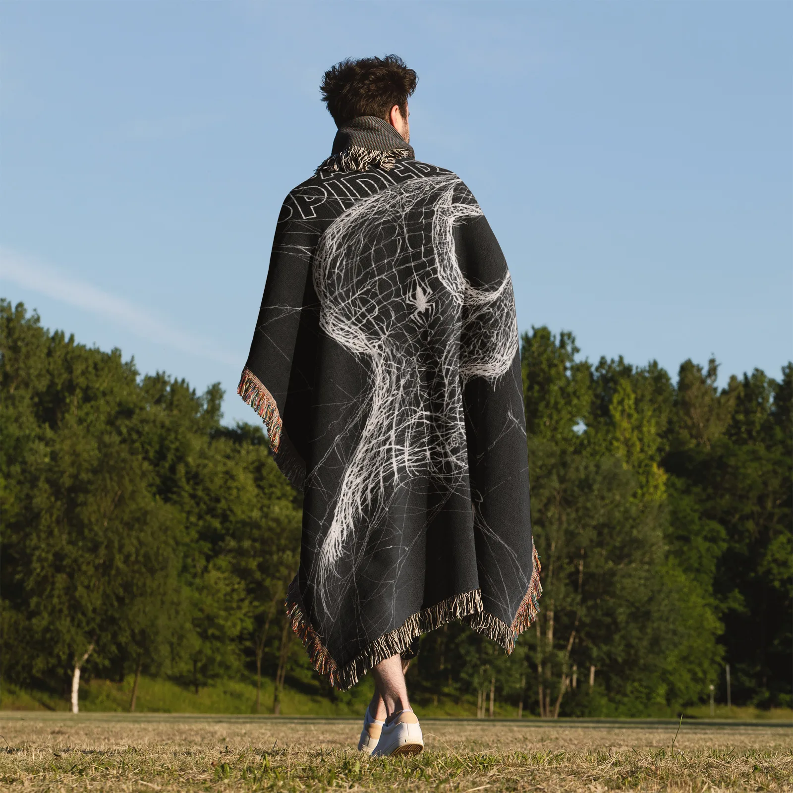 Spider Comic Cover Woven Tapestry Throw Blanket – Colorful Wall Rug, Cozy Room Decor, Perfect Gift - Image 5