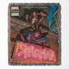 Spider woven tapestry throw blanket, featuring retro wall art and bright room decor, making it an excellent collectible accent for Spider-Man fans.