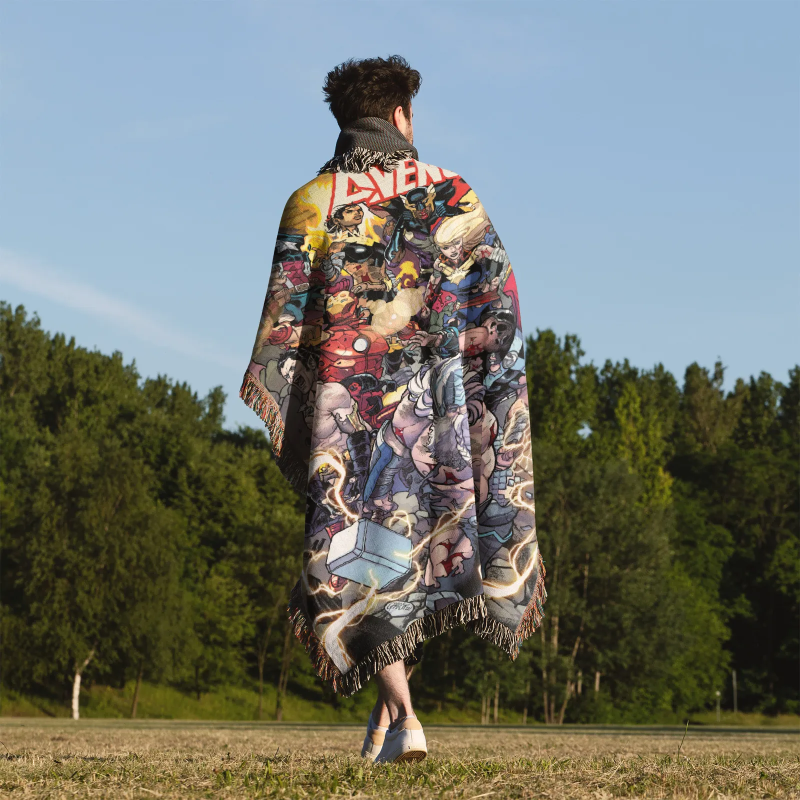 Avenger Comic Cover 2018 #64 Woven Tapestry Throw Blanket – Colorful Wall Art, Cool Room Decor, Collectible Accent - Image 5