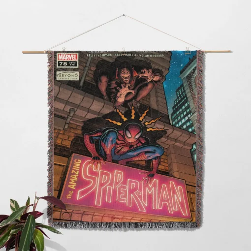Spider Woven Tapestry Throw Blanket – Retro Wall Art, Bright Room Decor, Collectible Accent - Image 2