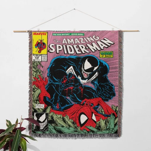 Spider Woven Tapestry Throw Blanket – Fun Wall Art, Cozy Room Decor, Collectible Accent - Image 2