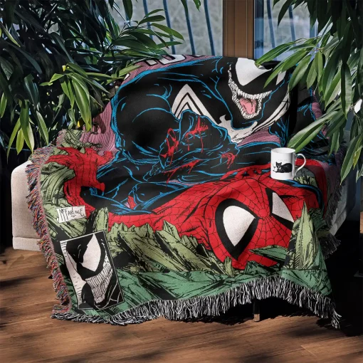 Spider Woven Tapestry Throw Blanket – Fun Wall Art, Cozy Room Decor, Collectible Accent - Image 3