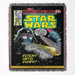 Darth Vader woven tapestry throw blanket, featuring a retro wall rug and cool room decor, making it the perfect gift for Star Wars enthusiasts.