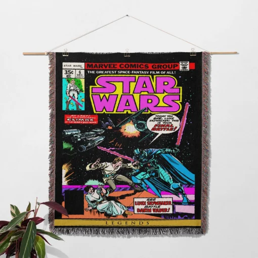 Star Comic Cover Woven Tapestry Throw Blanket – Retro Wall Rug, Unique Room Decor, Perfect Gift - Image 2
