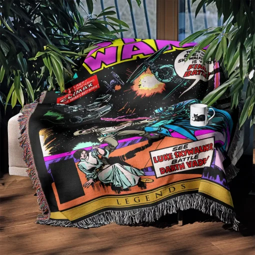 Star Comic Cover Woven Tapestry Throw Blanket – Retro Wall Rug, Unique Room Decor, Perfect Gift - Image 3
