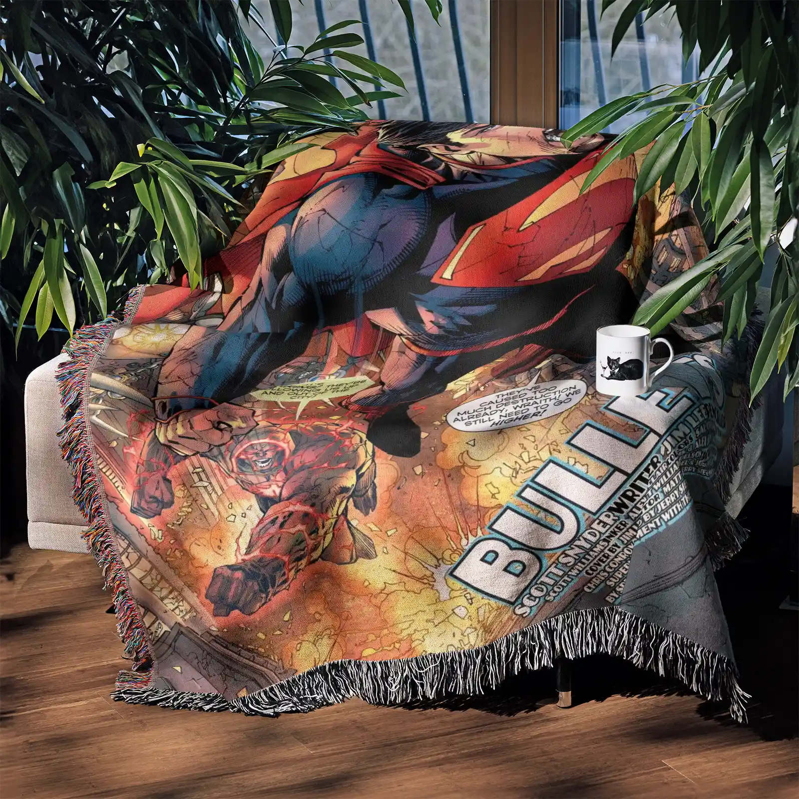 Superhero Woven Tapestry Throw Blanket – Colorful Wall Art, Cozy Room Decor, Collectible Merch - Image 3