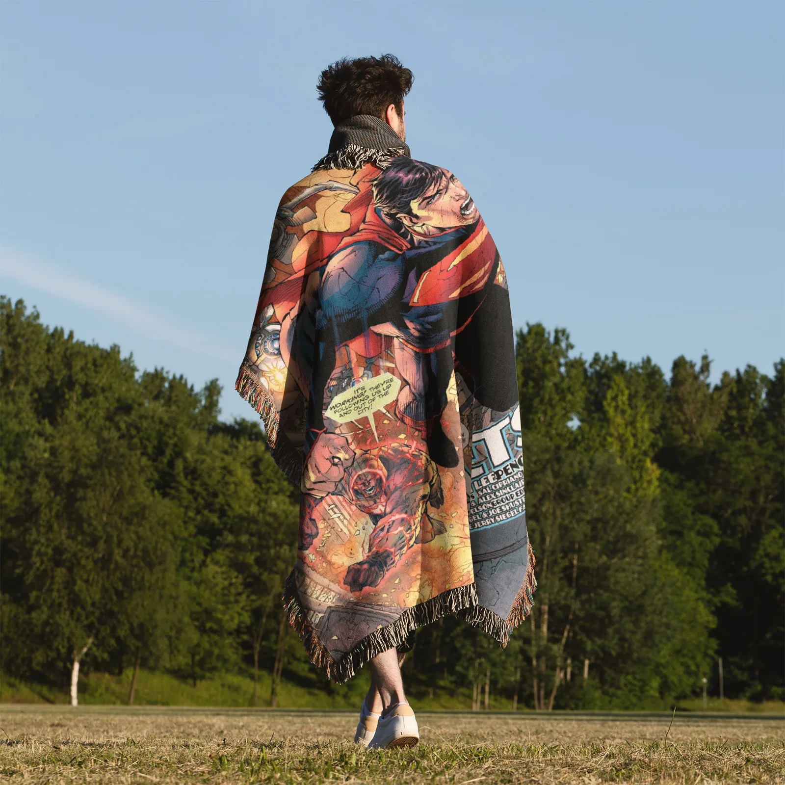 Superhero Woven Tapestry Throw Blanket – Colorful Wall Art, Cozy Room Decor, Collectible Merch - Image 5