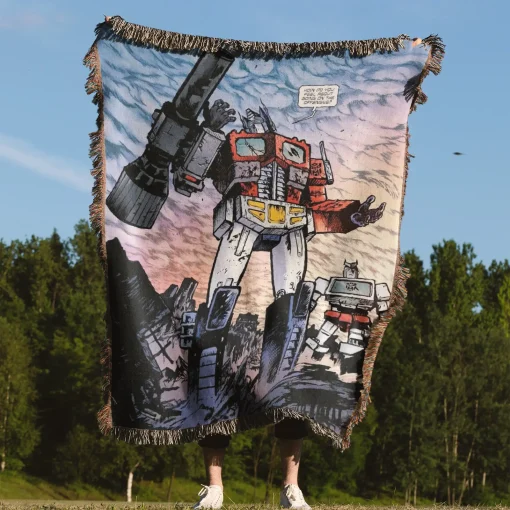 Trans Robot Woven Tapestry Throw Blanket – Bright Wall Art, Unique Room Decor, Collectible Accent - Image 4