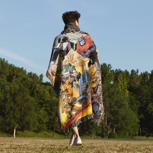Trans Robot Woven Tapestry Throw Blanket – Stylish Wall Art, Unique Room Decor, Collectible Merch - Image 5