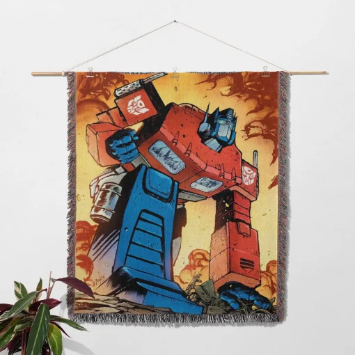 Trans Robot Woven Tapestry Throw Blanket – Bright Wall Rug, Cool Room Decor, Perfect Gift - Image 2